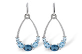 A242-75590: EARR 3.75 BLUE TOPAZ 4.17 TGW