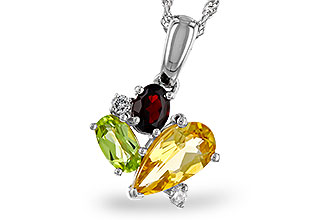 A329-11945: NECKLACE .79 SEMI PREC (CIT,PER,GAR) .82 TGW