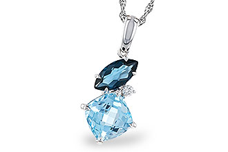 A329-12827: NECKLACE 2.37 TW BLUE TOPAZ 2.40 TGW