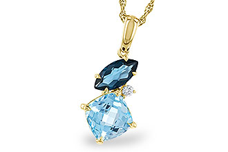 A329-12827: NECKLACE 2.37 TW BLUE TOPAZ 2.40 TGW