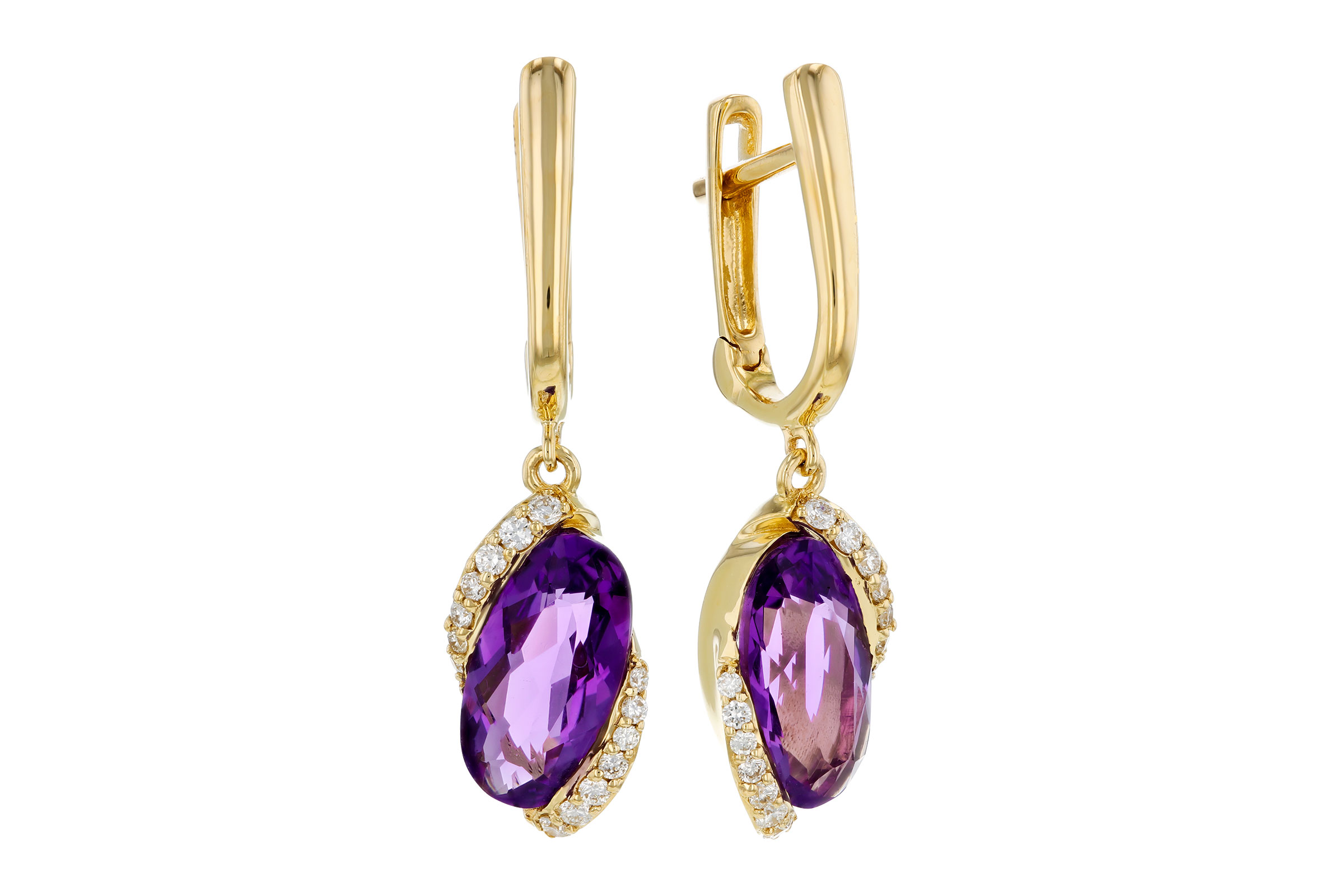 A330-01954: EARRINGS 2.14 TW AMETHYST 2.26 TGW (10x5MM AMY)