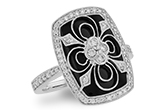 B054-59236: LDS ONYX & DIA RG .44 TW