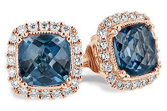 B243-64663: EARR 2.14 LONDON BLUE TOPAZ 2.40 TGW (6MM LBT)