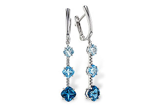 B329-10163: EARRINGS 2.41 TW BLUE TOPAZ 2.45 TGW
