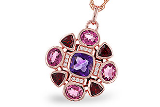B329-11918: NECKLACE 2.76 SEMI-PREC (AM,GT,PT) 2.82 TGW