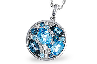 B329-12854: NECKLACE 2.31 TW BLUE TOPAZ 2.48 TGW