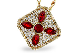 B329-13745: NECKLACE .81 TW RUBY 1.12 TGW