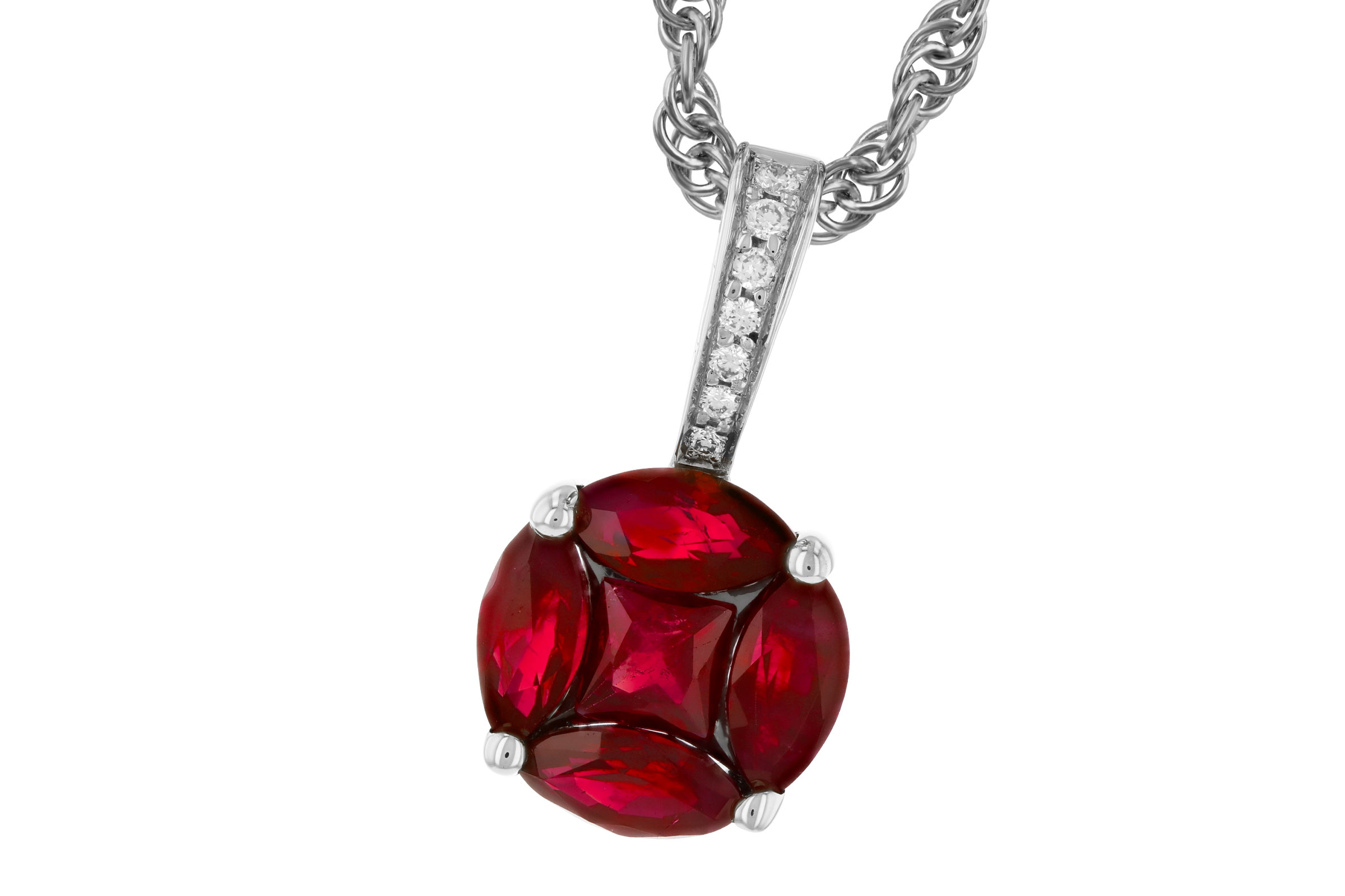 B330-00172: NECKLACE .80 RUBY .82 TW