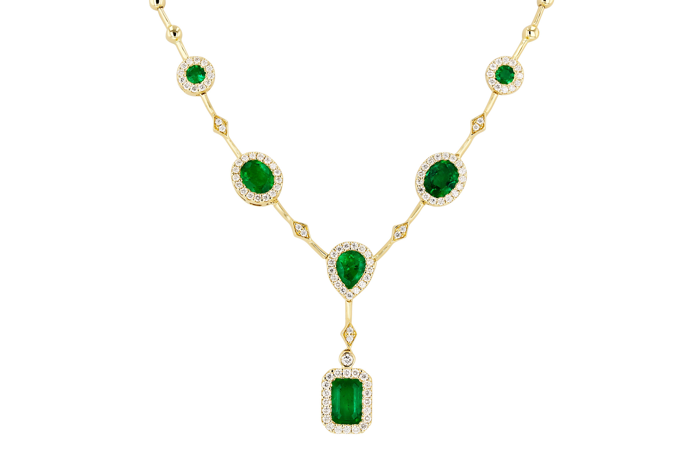 B330-01918: NECKLACE 1.66 TW EMERALD 2.08 TGW (17")