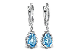 C243-67445: EARRING BLUE TOPAZ 1.70 TW