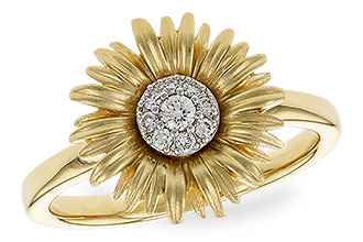 C328-21990: D328-21063 WITH YG & PETALS / WG SETTING .10 TW