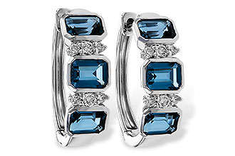 C329-11072: EARRINGS 1.37 TW LONDON BLUE TOPAZ 1.48 TGW