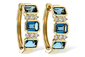 C329-11072: EARRINGS 1.37 TW LONDON BLUE TOPAZ 1.48 TGW