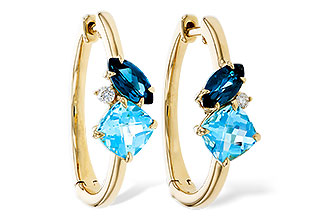 C329-12827: EARRINGS 1.82 TW BLUE TOPAZ 1.86 TGW