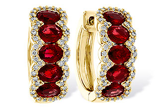 C329-15636: EARRINGS 2.20 TW RUBY 2.45 TGW