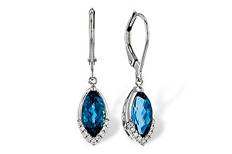 C329-16545: EARR 2.42 TW LONDON BLUE TOPAZ 2.50 TGW (9x5MM MQ)