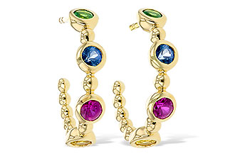 C330-00099: EARR .68 TW MULTI-COLOR SAPPH & GREEN GARNET