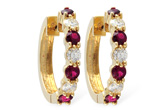 D055-48299: EARRINGS 1.30 RUBY 2.08 TGW