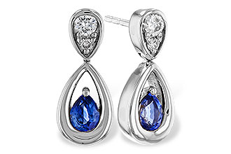 D329-11954: EARRINGS .42 SAPPHIRE .54 TGW (4x3 SAPP)