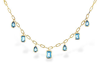 D329-11990: NECKLACE 4.10 TW BLUE TOPAZ (17")