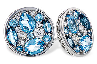 D329-12854: EARRINGS 1.02 TW BLUE TOPAZ 1.18 TGW