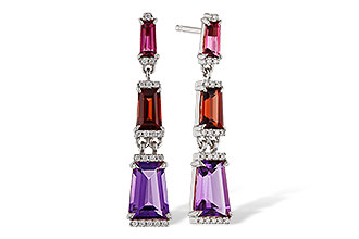 D329-12890: EARRINGS 1.98 SEMI-PREC (PT,GT,AMY) 2.05 TGW