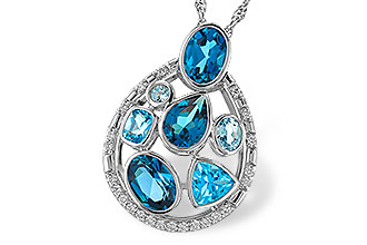 D329-14681: NECKLACE 3.23 TW BLUE TOPAZ 3.38 TGW