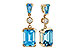 D329-16517: EARRINGS 2.37 TW BLUE TOPAZ 2.44 TGW