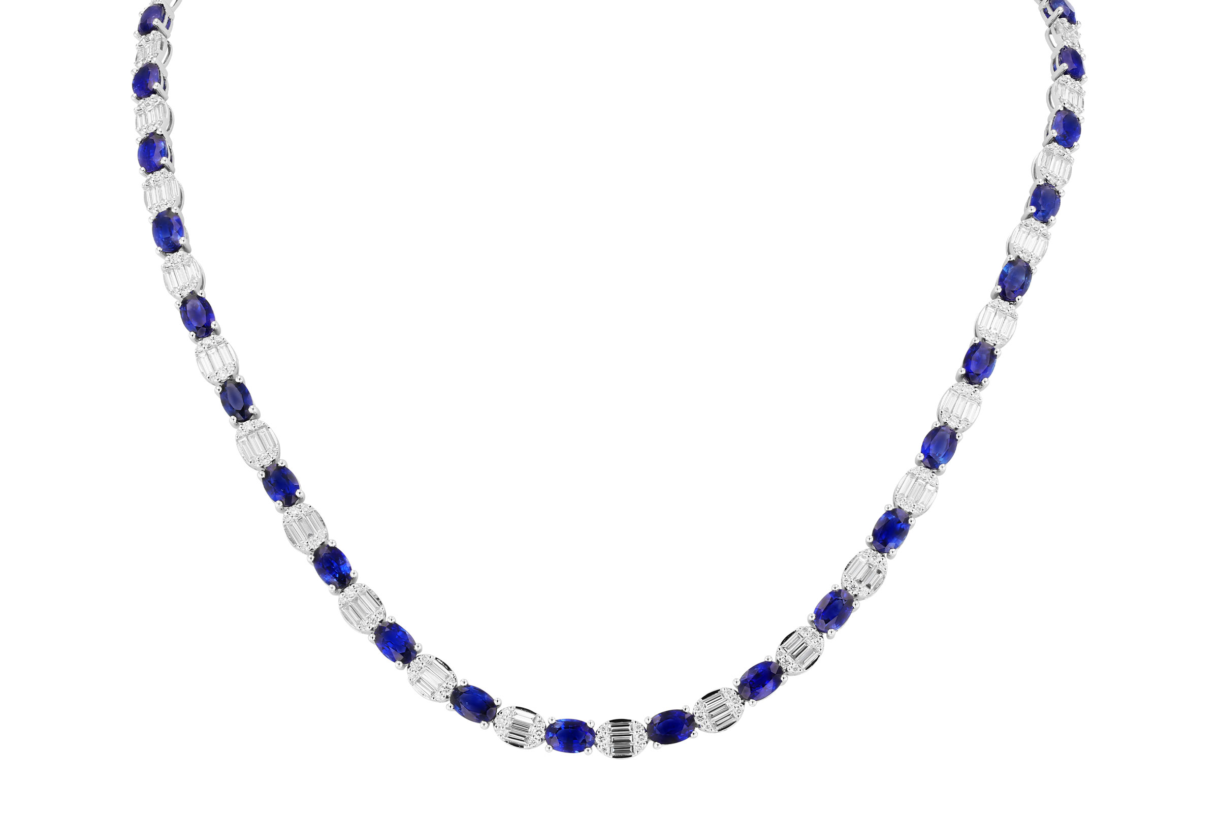 D330-01917: NECKLACE 17.68 TW SAPPHIRE 21.82 TGW (17")