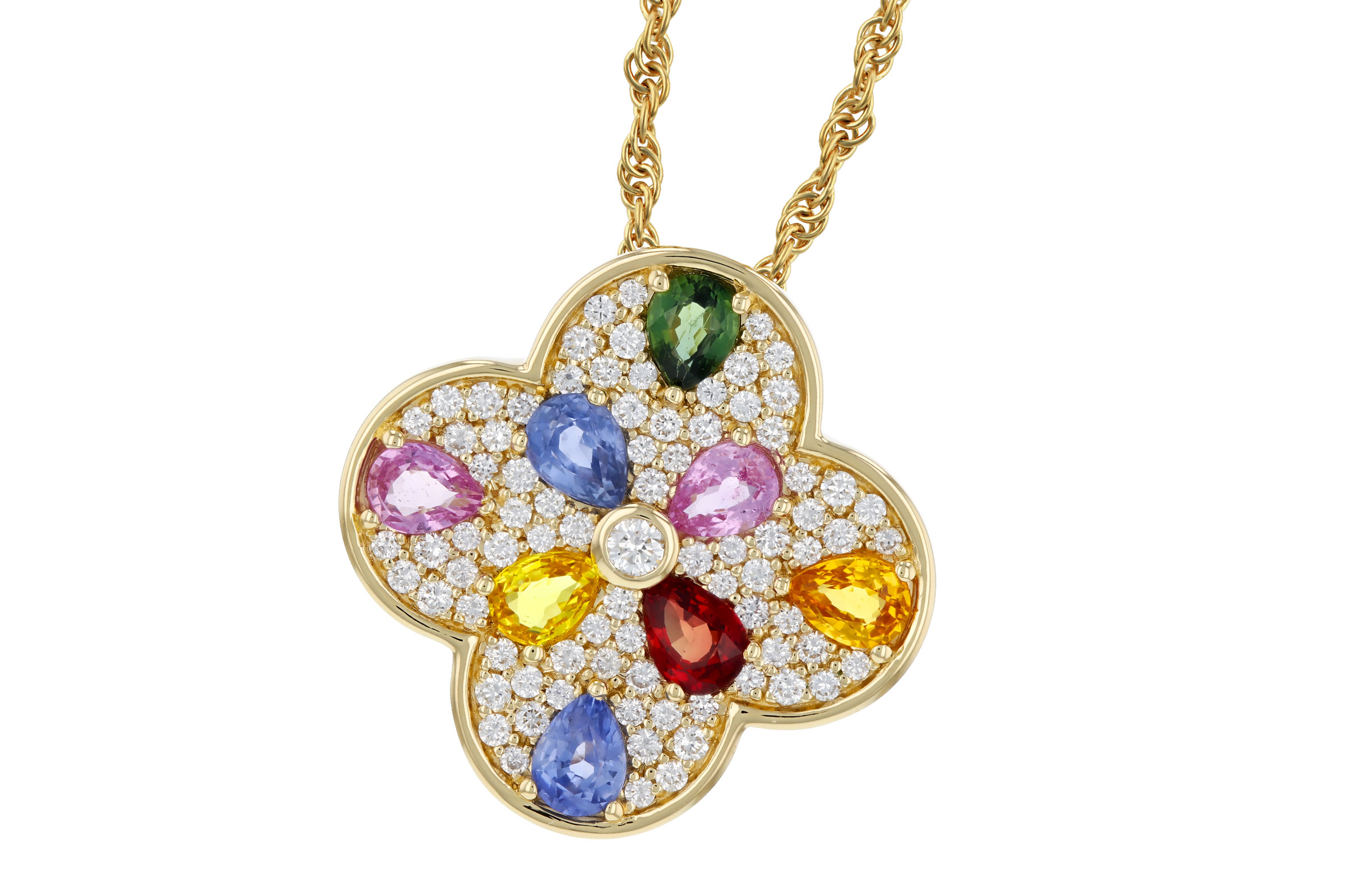 D330-02863: NECKLACE 1.40 MULTI-COLOR SAPPH 1.82 TGW