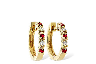 E055-48299: EARRINGS .17 RUBY .26 TGW