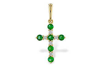 E329-11054: PENDANT .27 TW EMERALD .35 TGW