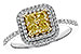 E329-12854: LDS RG .52 FANCY YELLOW DIAMONDS .85 TW
