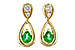 E329-12872: EARRINGS .20 EMERALD .32 TGW (4x3 EMER)
