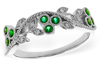 E329-17372: LDS WED RG .17 EMERALD TW .23 TGW