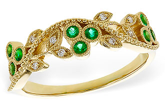 E329-17372: LDS WED RG .17 EMERALD TW .23 TGW