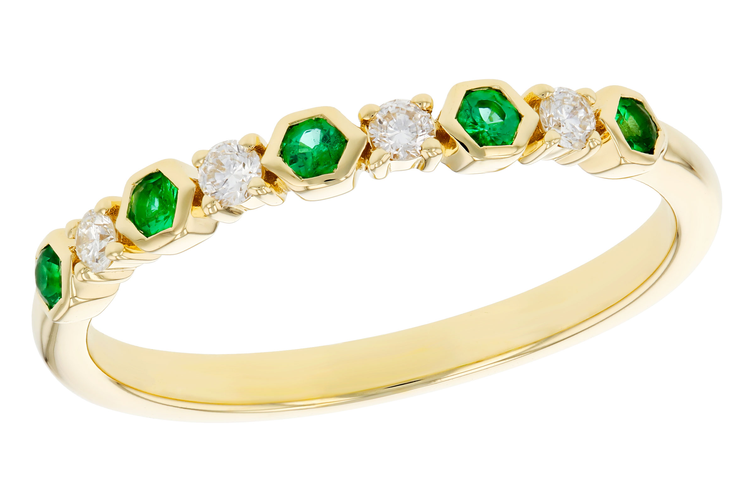 E330-02854: LDS WED RG .10 TW EMERALD .20 TGW