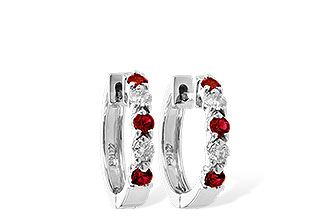 F055-48299: EARRINGS .33 RUBY .52 TGW