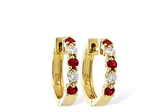 F055-48299: EARRINGS .33 RUBY .52 TGW