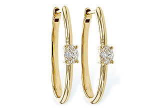 F329-12835: EARRINGS .47 TW OVAL DIAMONDS