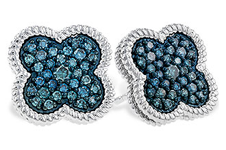 F329-13808: EARRINGS .50 TW BLUE DIAS
