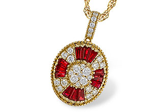 F329-15635: NECKLACE .54 TW RUBY .78 TGW