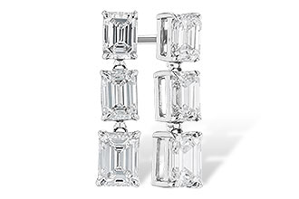 G328-19263: EARRINGS 1.12 TW EMERALD CUTS