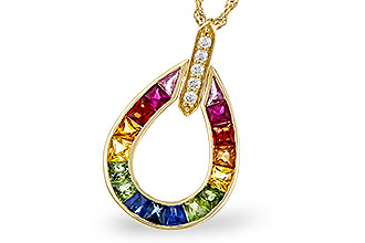 G329-11944: NECKLACE 1.10 MULTI-COLOR SAPPH 1.15 TGW