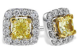 G329-12863: EARR .38 FANCY YELLOW DIAMONDS .54 TW