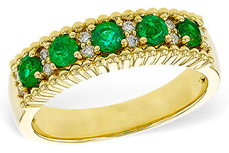 G329-17444: LDS WED RG .48 TW EMERALD .60 TGW