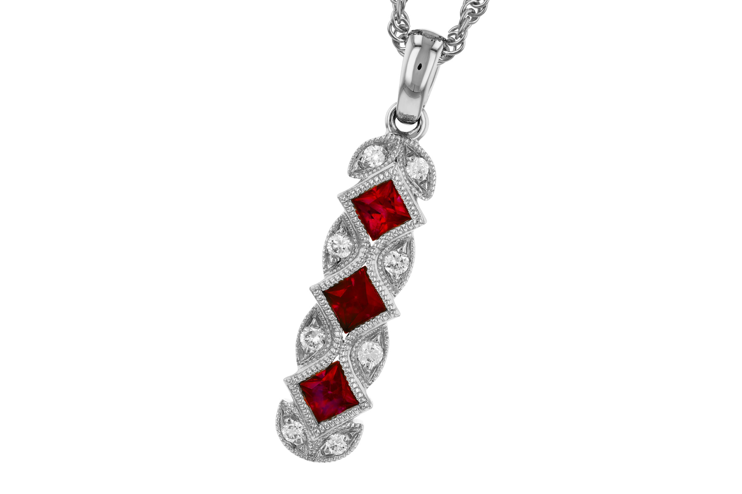 G330-01044: NECKLACE .55 TW RUBY .64 TGW