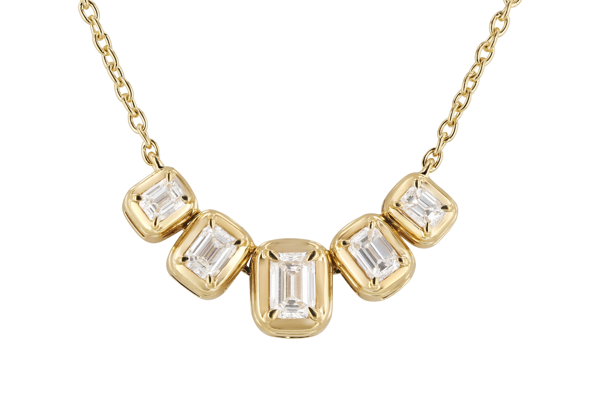 G330-02835: NECKLACE .87 TW EMERALD CUT DIA (18")