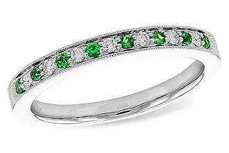 H328-26544: LDS WED RG .07 EMERALD .16 TGW