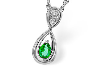 H329-12872: NECKLACE .10 EMERALD .16 TGW (4x3 EMER)
